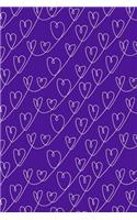 Bullet Journal Notebook White Scribbly Hearts Pattern 5: 112 Page Numbered Graph Style Grid Bullet Journal with Index Pages and Key Pages in Portable 6 X 9 Size.