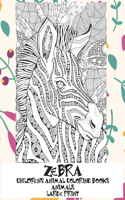 Childrens Animal Coloring Books - Animals - Large Print - Zebra