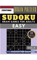 SUDOKU Easy: Jumbo 300 easy SUDOKU with answers Brain Puzzles Books for Beginners (sudoku book easy Vol.8)(8 Sudoku Book Easy)