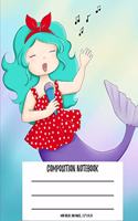 Composition Wide Ruled Notebook: Mermaid Journal Workbook for Kids Teens Girls to Write In