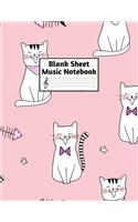 Blank Sheet Music Notebook: Easy Blank Staff Manuscript Book Large 8.5 X 11 Inches Musician Paper Wide 12 Staves Per Page for Piano, Flute, Violin, Guitar, Trumpet, Drums, Cell