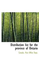 Distribution List for the Province of Ontario