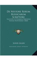 De Nestore Rerum Russicarum Scriptore