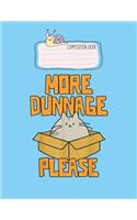 Composition Book: Cat More Dunnage Please Packing Pack Associate Swagazon Lovely Composition Notes Notebook for Work Marble Size College Rule Lined for Student Journa