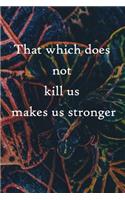 That which does not kill us makes us stronger: 100 Pages Lined Journal Inspirational Quot Journal, Notebook, Diary, Composition Book