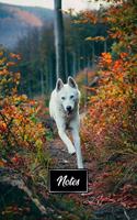 Siberian Husky Huskies Dog Pup Puppy Doggie Notebook Bullet Journal Diary Composition Book Notepad - Running in Woods