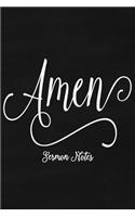 Amen: Faux Chalk Christian Affirmation 6x9 Sermon Notes Journal, Ladies Church Notebook, Bible Study Guide Organizer Workbook, Sunday School Journals