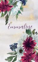 Emmaline: Personalized Journal Gift Idea for Women (Burgundy and White Mums)