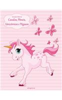 Livro para Colorir de Cavalos, Pôneis, Unicórnios e Pégasos