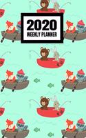 2020 Weekly Planner: January 2020 - December 2020 Calendar Agenda And Daily Schedule - Raccoon Bears Fox Fishing Woodland Animals (8.5"x11")