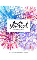 Sketchbook: Colorful Fireworks Burst Unlined Notebook, 110 Pages