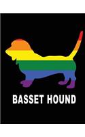 Basset Hound: LGBT Notebook, LGBT Journal, Rainbow Flag Journal, Gay Pride Notebook, LGBT Dog Lover Journal, 200 pages, 8 x 11.5