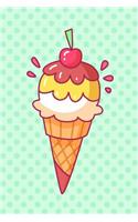 Ice Cream Cone Notebook: Cute Ice Cream Cone Lined Notebook - Mint Green Polka Dot Journal with Lines - Kawaii Ice Cream Notepad Sweets Diary Christmas Present, Easter Baske