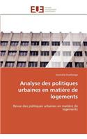 Analyse des politiques urbaines en matière de logements