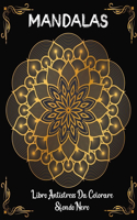 Mandalas libro antistress da colorar sfondo nero