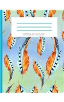 Composition Notebook: Boho Feather And Boho Tribal Feather Summer Travel Journal And Notebook