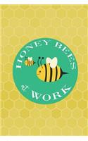 Honey Bees At Work: Blank Lined Notebook ( Beekeeper ) Hexagons