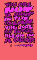 You Are Not a Drop in the Ocean, You Are the Entire Ocean in a Drop: Rumi Journal: 6x9 Inch Dot Grid Bullet Journal/Notebook/Planner/Diary: Inspiring quote by Rumi - Mystical, Empowering, Meditation, Motivational poet