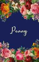 Penny: Personalized Name Floral Design Matte Soft Cover Notebook Journal to Write In. 120 Blank Lined Pages