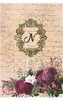 Simply Dots Dot Journal Notebook - Gilded Romance - Personalized Monogram Letter N: Dot Grid Booklet to Draw and Write Your Past, Present and Future Life Experiences.