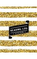 Reading Log: Record My Favorite Books I've Read (Large Size) - Gold & White Shining Glitter