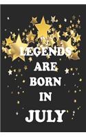 Legends Are Born In July Birthday Gift Notebook/Journal 6x9 120 Pages