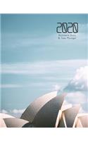 Architect Diary 2020: Stylish Contemporary Week To A Page Planner For Architects - Ideal Gift - Sydney Opera House Design - With Additional Lined Monthly Note, Online Pas