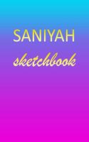 Saniyah: Sketchbook - Blank Imaginative Sketch Book Paper - Pink Blue Gold Custom Letter S Personalized Cover - Teach & Practice Drawing for Experienced & As