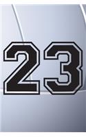 23 Journal: A Volleyball Jersey Number #23 Twenty Three Notebook For Writing And Notes: Great Personalized Gift For All Players, Coaches, And Fans (Black White 