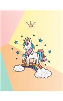 Notebook: Unicorn cover and Dot pages, Extra large (8.5 x 11) inches, 110 pages, notebooks and journals