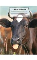 Silly Cow Composition Book: Wide Ruled Paper Notebook for School, Journal for Girls, Boys, Kids, Students, Teachers, Class and Office Stationary