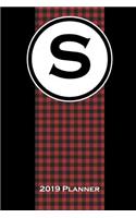 2019 Planner: Monogram S Buffalo Plaid Dated Daily, Weekly, Monthly, Yearly Planner with To-Do, Gratitude, Habit Tracker, Dot Grid to Use as Organizer, Schedule, 