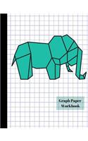 Origami Elephant 4x4 Quad Graph Paper Workbook