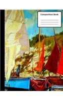 Sail Boating Composition Notebook, College Ruled: 100 sheets / 200 pages, 9-3/4"