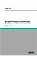 Wissensmanagement - Instrumente zur Bewertung von Wissen in Unternehmen: (German)