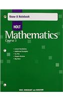 Holt Mathematics: Know-It Notebook Course 3
