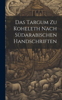 Das Targum Zu Koheleth Nach Südarabischen Handschriften