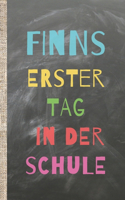 Finns erster Tag in der Schule: Das 120 Seiten linierte Notizbuch ca. A5 Format im angesagten Schieferlook. Perfektes Geschenk für einen Erstklässler, Tafelklässler oder andere Sch