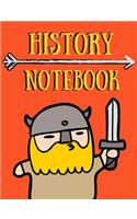 History notebook: thick ruled composition notebook 120 pages, designed for Vikings fans; new school year; back to school 2020