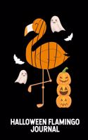 Halloween Flamingo Journal: Funny Halloween Notebook, Flamingo Ghosts Pumpkins, Trick Or Treat Activity Planner, Draw and Write Journal