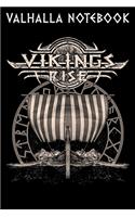 Valhalla Notebook: Viking Ship Viking Age with Rune Circle Norse Mythology Style College Line Ruled Notebook