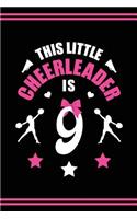 Cheerleader Book Girls Cheerleading Journal: Blank Lined Notebook + Goals and Wish List 9th Birthday Little Girl Cheerleader Book Black Pink Cover with Cheerleader Bow