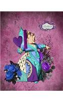 Notebook: Alice in Wonderland Art Cover Notebook For Mom, 8 x 10, 200 Pages Lined Paper For Writing Notebook, Perfect for Journaling, Note Taking or Diary