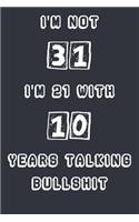 I'm Not 31 I'm 21 With 10 Years Experience Talking Bullshit