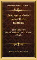 Prodromus Novae Pindari Thebani Editionis