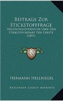 Beitrage Zur Stickstofffrage