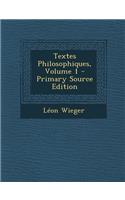 Textes Philosophiques, Volume 1 - Primary Source Edition