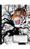 Wild Tiger Composition Notebook 200 Wide Ruled Pages