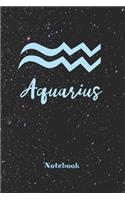 Zodiac Sign Aquarius Notebook: Astrology Journal, Horoscope Notepad, Diary, 120 Pages, blanc Dot Grid, 6" x 9"