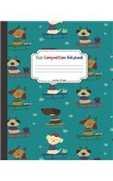 Kids Composition Notebook: Cute Writing Notepad, Blank Lined Wide Ruled Paper Journal for Children, Personal Ideas and Notes Paper Notepad, Cute Dogs Theme Christmas Diary(5 Kids Daily Writing Notebook)